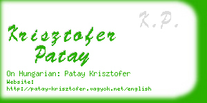 krisztofer patay business card